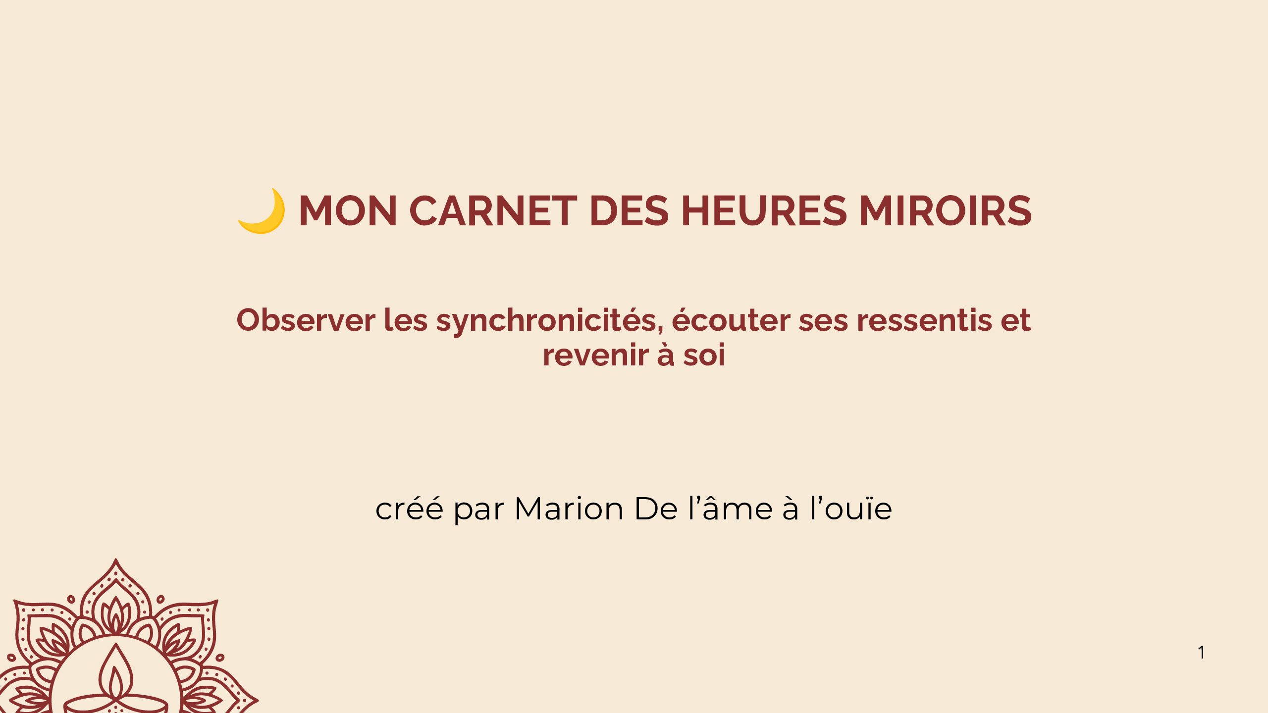 Mon carnet des heures miroirs